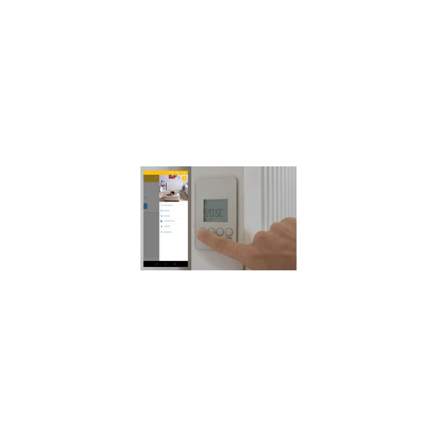 Thermostat und Display eines elektrischen Schamotte-Speicherheizkörpers