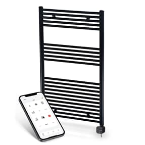 elek. Handtuchheizkörper 1175h x 600b schwarz gerade smart/Wifi