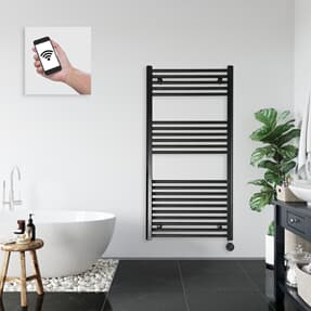 elektrischer Handtuchheizkörper BH515E 1175h x 600b schwarz gerade