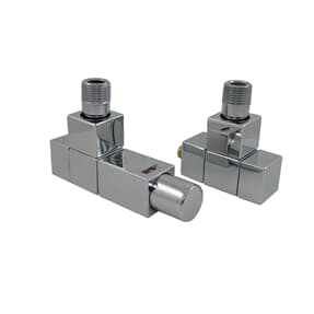 Square Thermostatventil Set Eckform, Chrom Square Thermostatventil Set Eckform, Chrom