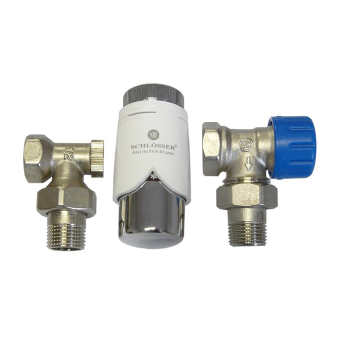 Ventilset Heizkörperanschluss 90° Winkelanschluss Ventilset Heizkörperanschluss 90° Winkelanschluss