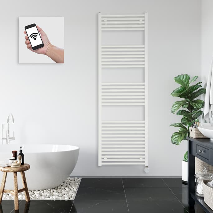 elektrischer Handtuchheizkörper 1775h x 600b weiss gerade