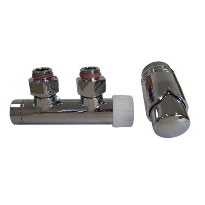 Mittelanschluss Edelamatur chrom Eckform Vorlauf links Mittelanschluss Edelamatur chrom Eckform Vorlauf links