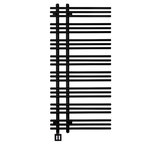 Design Elektrobadheizkörper Barsa 1300h x 600b schwarz/matt Design Elektrobadheizkörper Barsa 1300h x 600b schwarz/matt