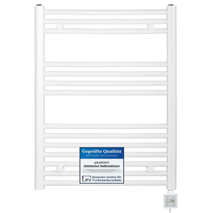 elektrischer Handtuchheizkörper BH111e 775h x 500b weiss gerade