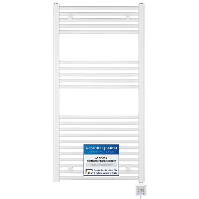 elektrischer Handtuchheizkörper BH112e 1175h x 500b weiss gerade elektrischer Handtuchheizkörper BH112e 1175h x 500b weiss gerade