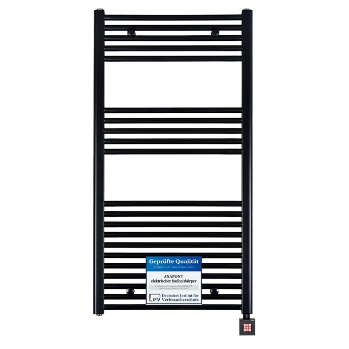 elektrischer Handtuchheizkörper BH515E 1175h x 600b schwarz/matt