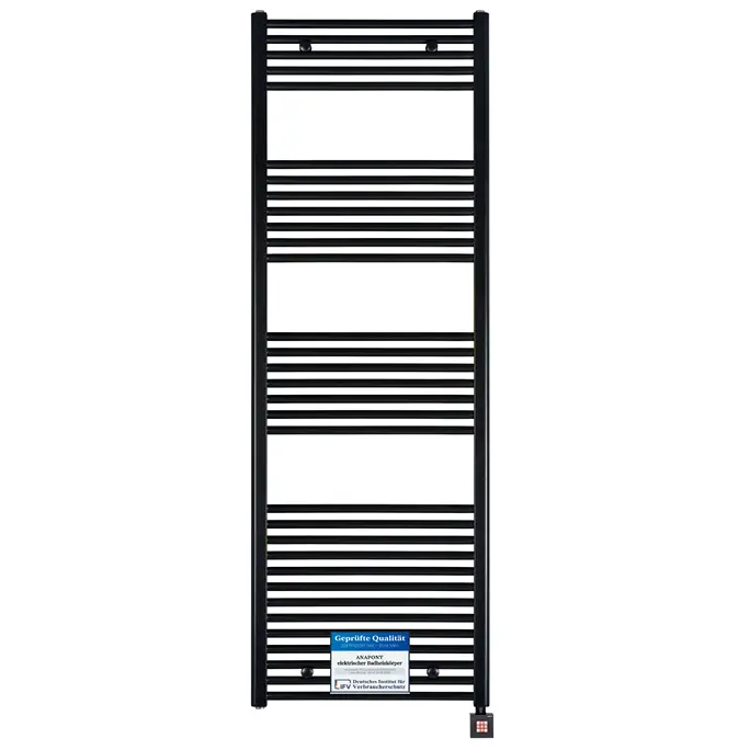elektrischer Handtuchheizkörper BH516E 1775h x 600b schwarz/matt