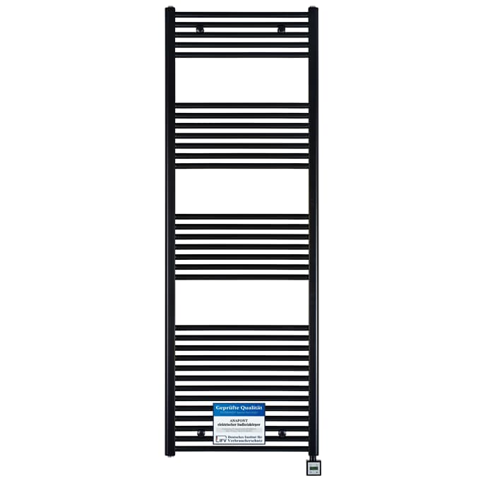 elektrischer Handtuchheizkörper BH516e 1775h x 600b schwarz/matt