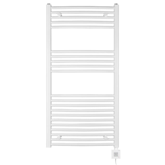elektrischer Handtuchheizkörper BH212e 1175h x 500b weiss gebogen