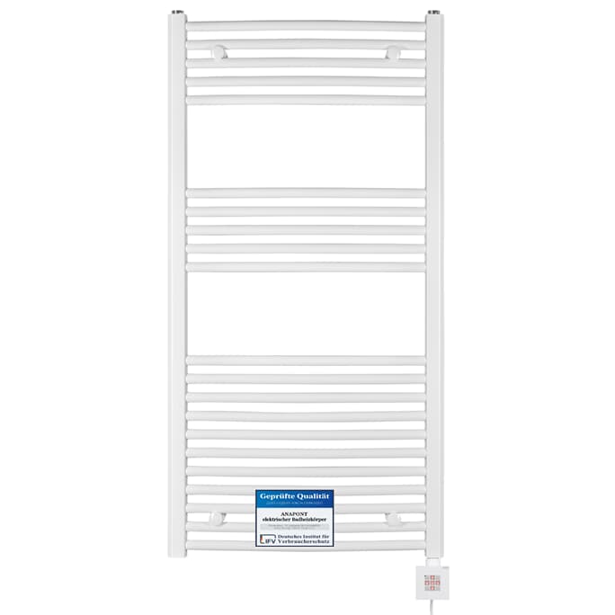 elektrischer Handtuchheizkörper BH224e 1475h x 600b weiss gebogen elektrischer Handtuchheizkörper BH224e 1475h x 600b weiss gebogen