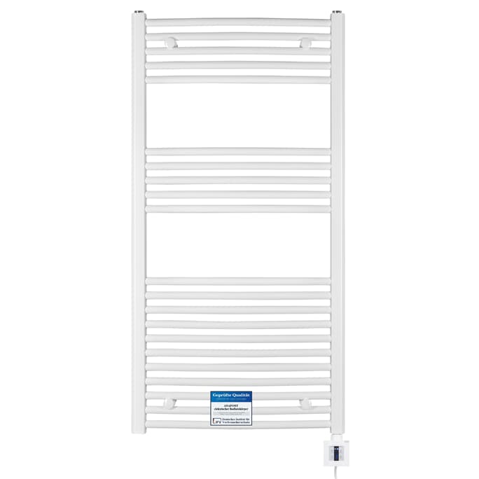 elektrischer Handtuchheizkörper BH224e 1475h x 600b weiss gebogen elektrischer Handtuchheizkörper BH224e 1475h x 600b weiss gebogen