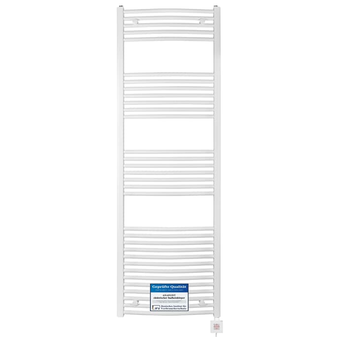 elektrischer Handtuchheizkörper BH216e 1775h x 600b weiss gebogen elektrischer Handtuchheizkörper BH216e 1775h x 600b weiss gebogen